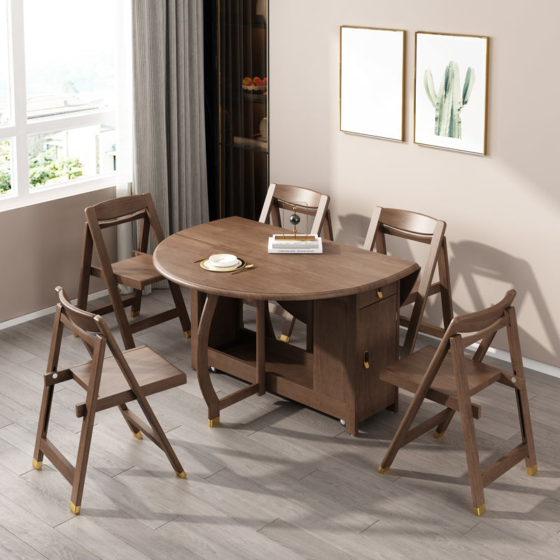 Modern Modern Eetting Table Round Solid Wood Brown Eetting Tafel uit het midden van de eeuw voor thuisgebruik