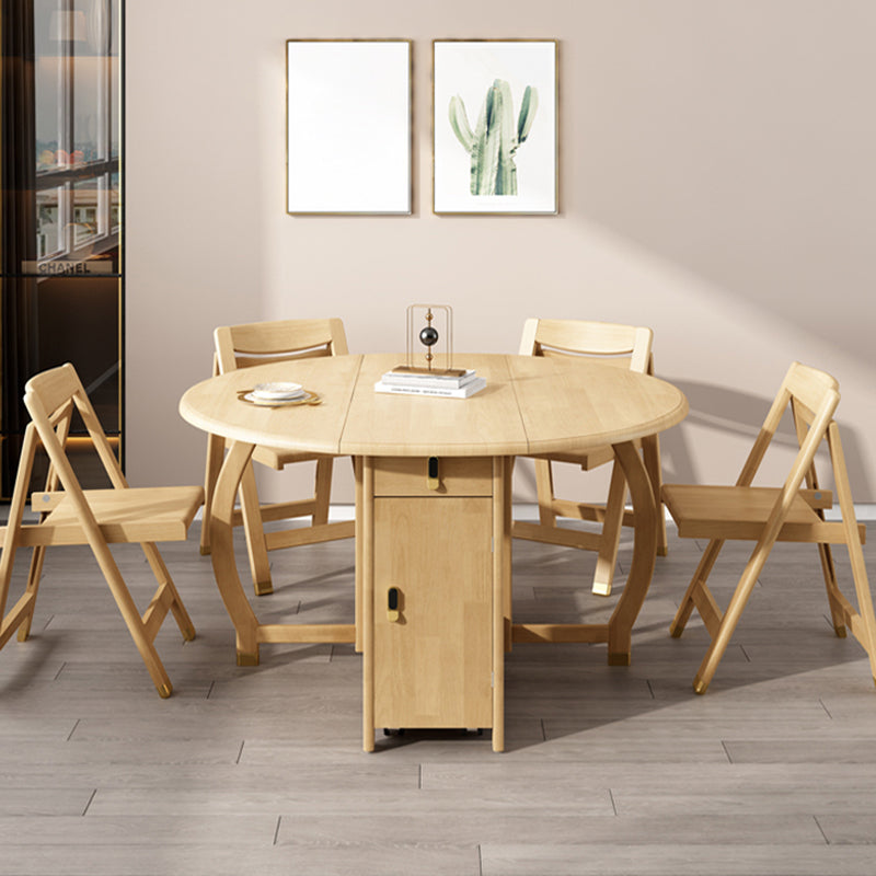 Modern Modern Eetting Table Round Solid Wood Brown Eetting Tafel uit het midden van de eeuw voor thuisgebruik