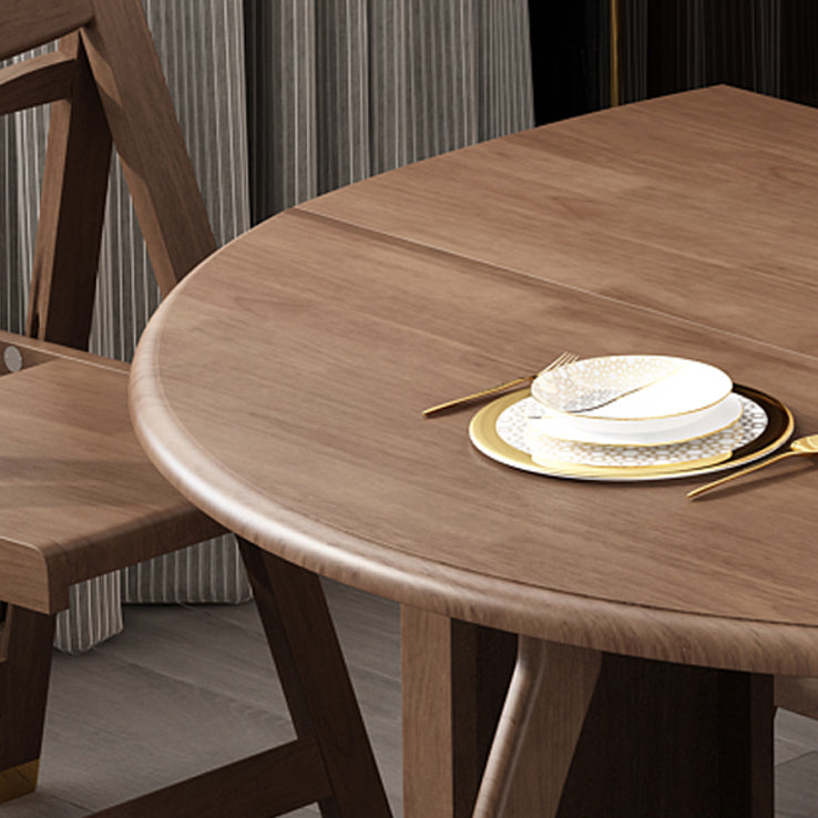 Modern Modern Eetting Table Round Solid Wood Brown Eetting Tafel uit het midden van de eeuw voor thuisgebruik