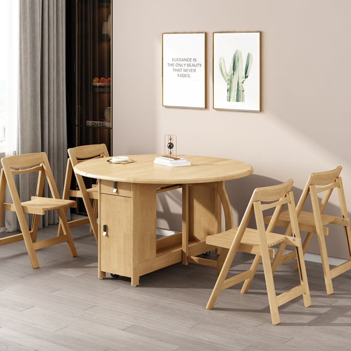 Modern Modern Eetting Table Round Solid Wood Brown Eetting Tafel uit het midden van de eeuw voor thuisgebruik