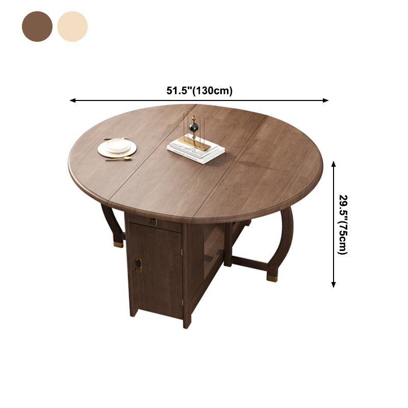 Modern Modern Eetting Table Round Solid Wood Brown Eetting Tafel uit het midden van de eeuw voor thuisgebruik