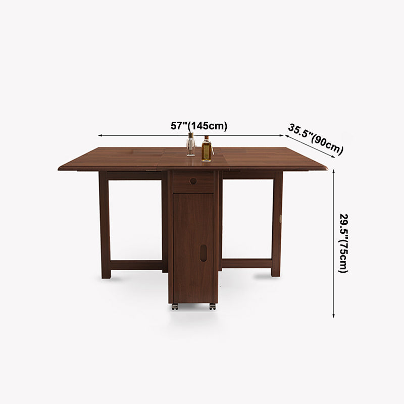 Mesa de comedor marrón moderna de mediados de siglo Mesa de comedor de hoja de madera maciza para uso en el hogar