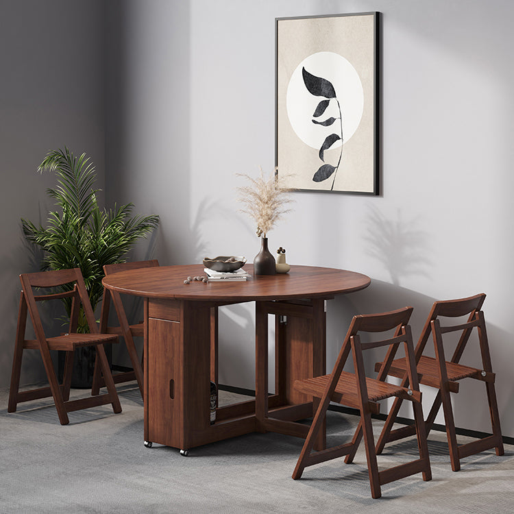 Mitte des Jahrhunderts moderner Esstisch brauner runder massiver Holz Esstisch für Zuhause