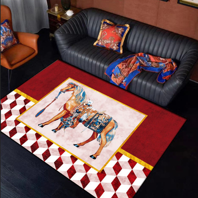 Luxe Houndstooth Print Rug Polyester Area Tapijt niet-slip achteruitgang binnen tapijt voor woonkamer