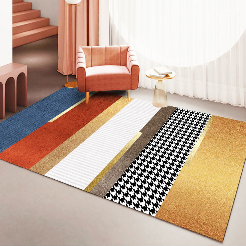 Luxe Houndstooth Print Rug Polyester Area Tapijt niet-slip achteruitgang binnen tapijt voor woonkamer