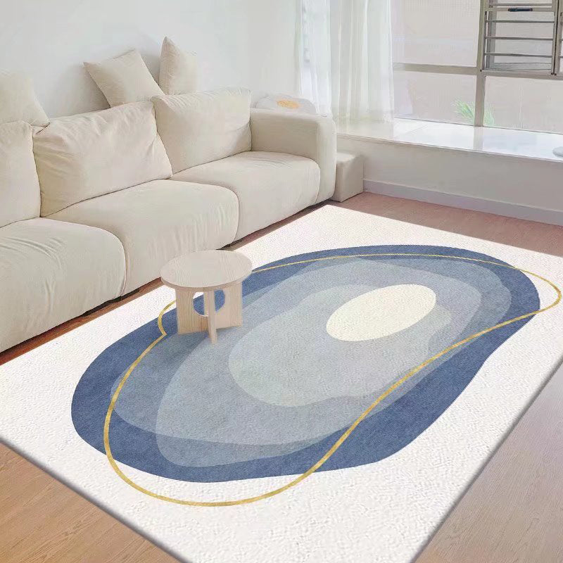 Pink Noordse vloerkleed Polyester Kleurblok Teken Resistent Tapijt voor salon