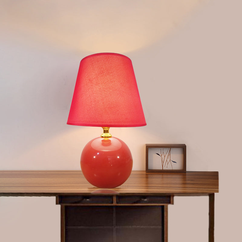 Luce modernista di compito di bagliore largo 1 testa rossa lampada da scrivania con base in ceramica, larga 8 "/9"