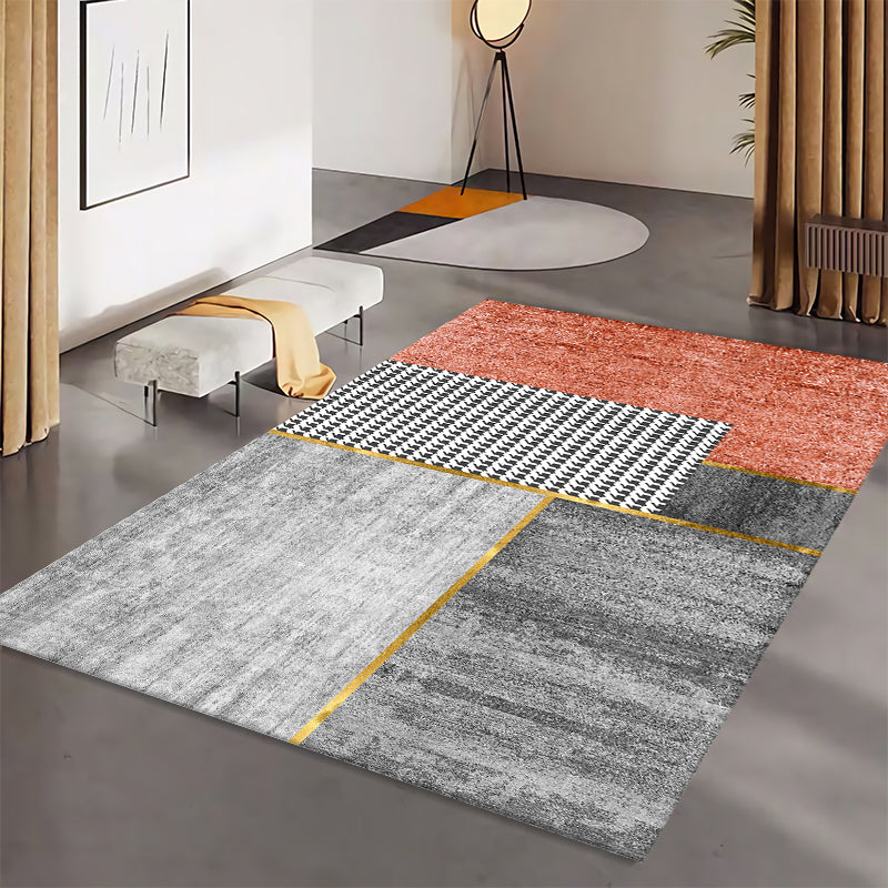 Grijs modern tapijt blending streep indoor tapijt vlekbestendig vloerkleed voor woningdecoratie