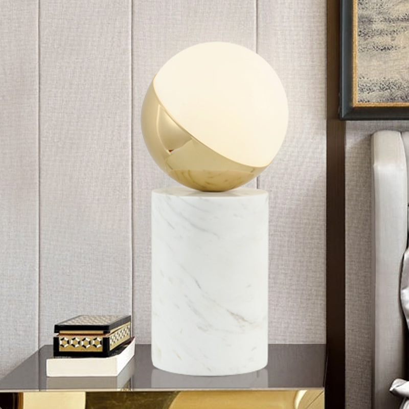 Modernismus sphärische Aufgabenbeleuchtung weißes Glas 1 Kopf Wohnzimmer kleiner Schreibtischlampe
