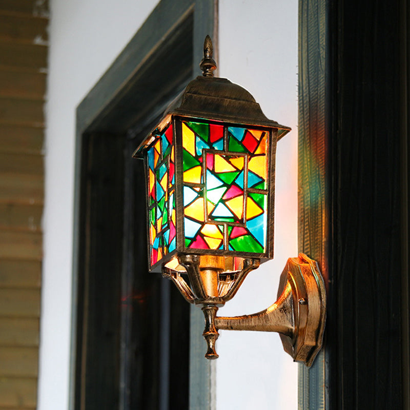 Brass 1 Light Wall Mount Lamp Countryside Metal Birdcage Wall Sconce Lighting for Outdoor