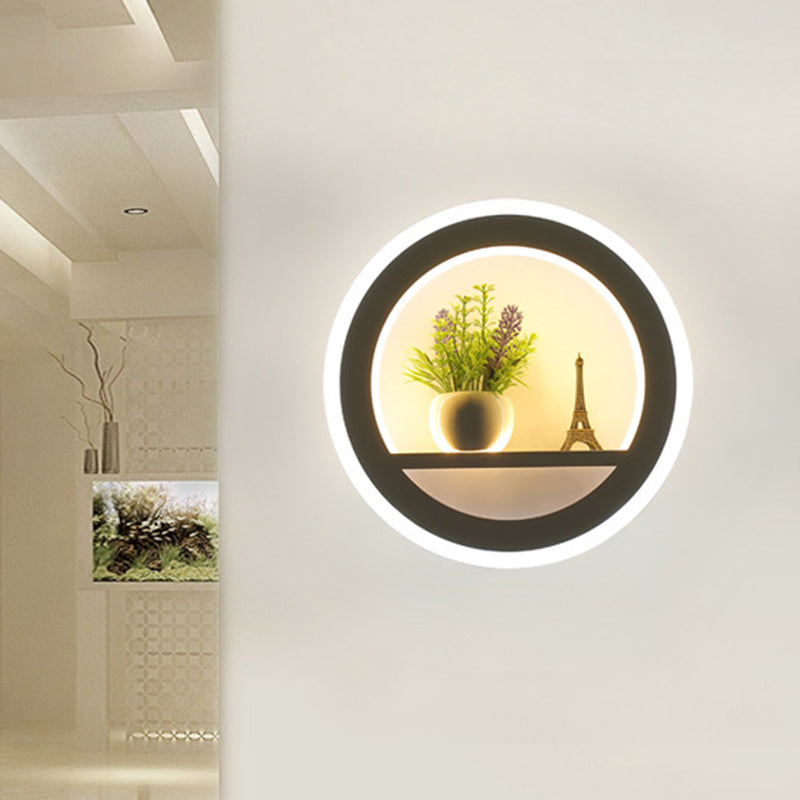 Metal White Sconce Wall Light Circular 1 Head LED Industrial Wall Lighting Fixture