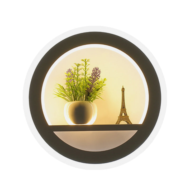 Metal White Sconce Wall Light Circular 1 Head LED Industrial Wall Lighting Fixture