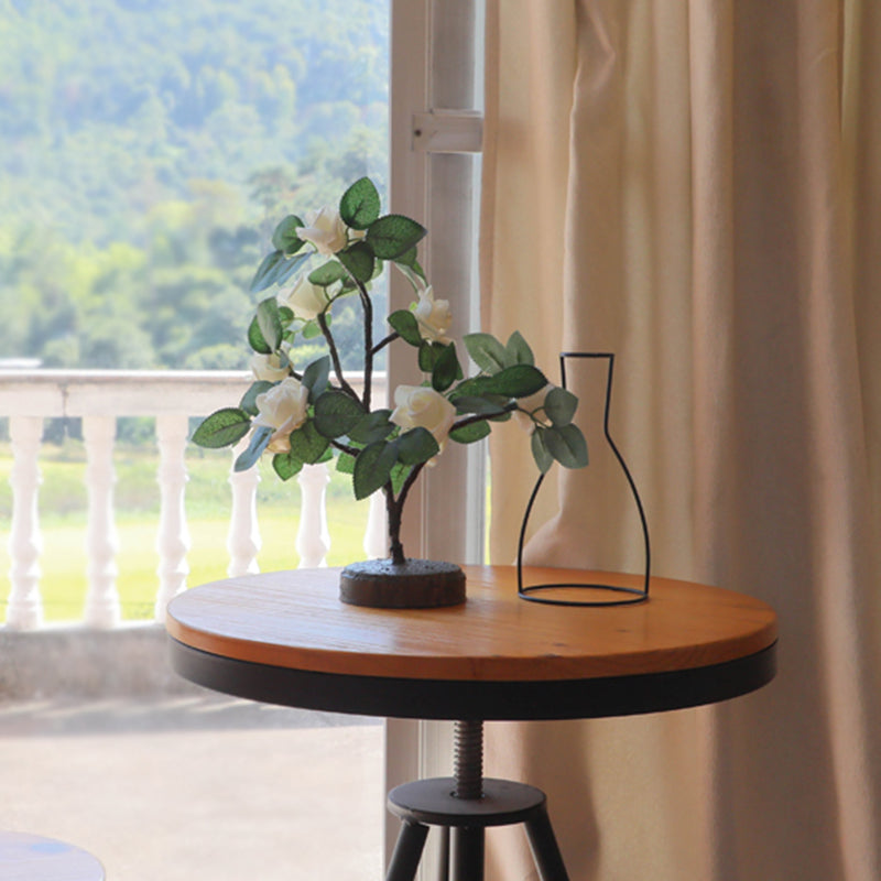 Rose Restaurant Night Table Light Industrial Metal LED Black Nightstand Lighting