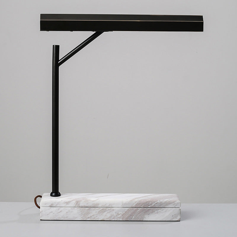 Metal Ombed Desk Light Moderniste LED Night Table Lampe en noir avec base en marbre