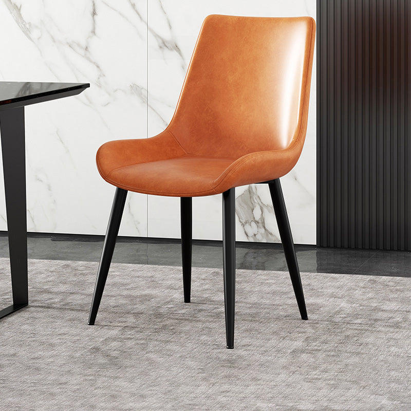 Chaise latérale de salle à manger industrielle en métal, chaise simple sans bras à dossier solide