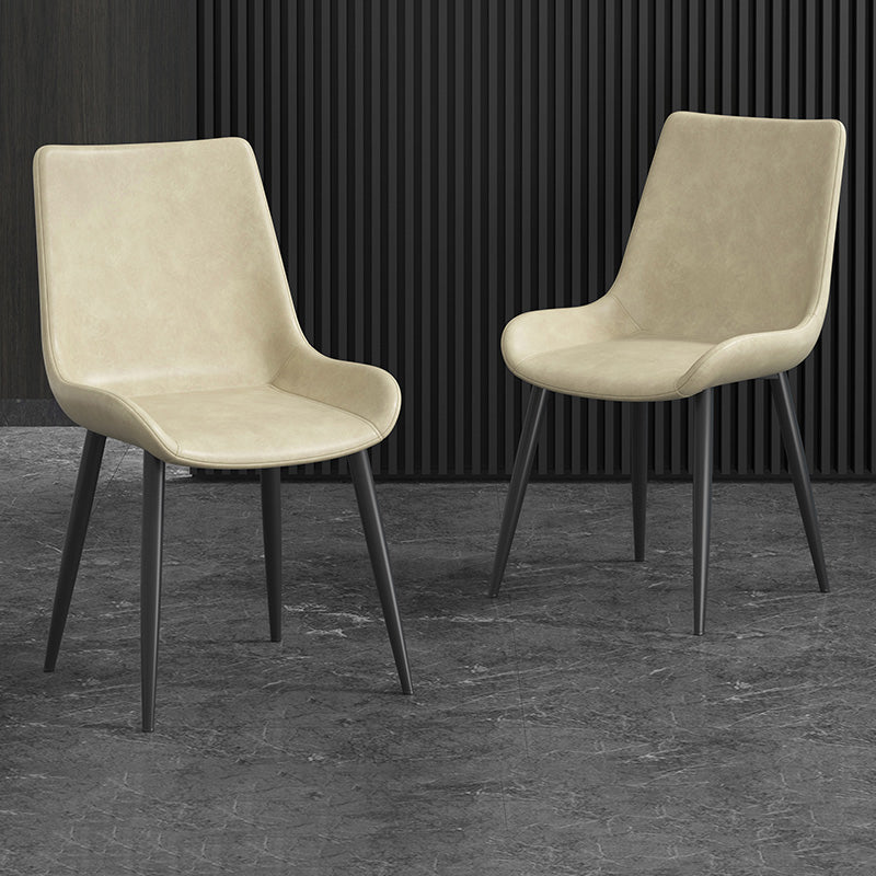Chaise latérale de salle à manger industrielle en métal, chaise simple sans bras à dossier solide
