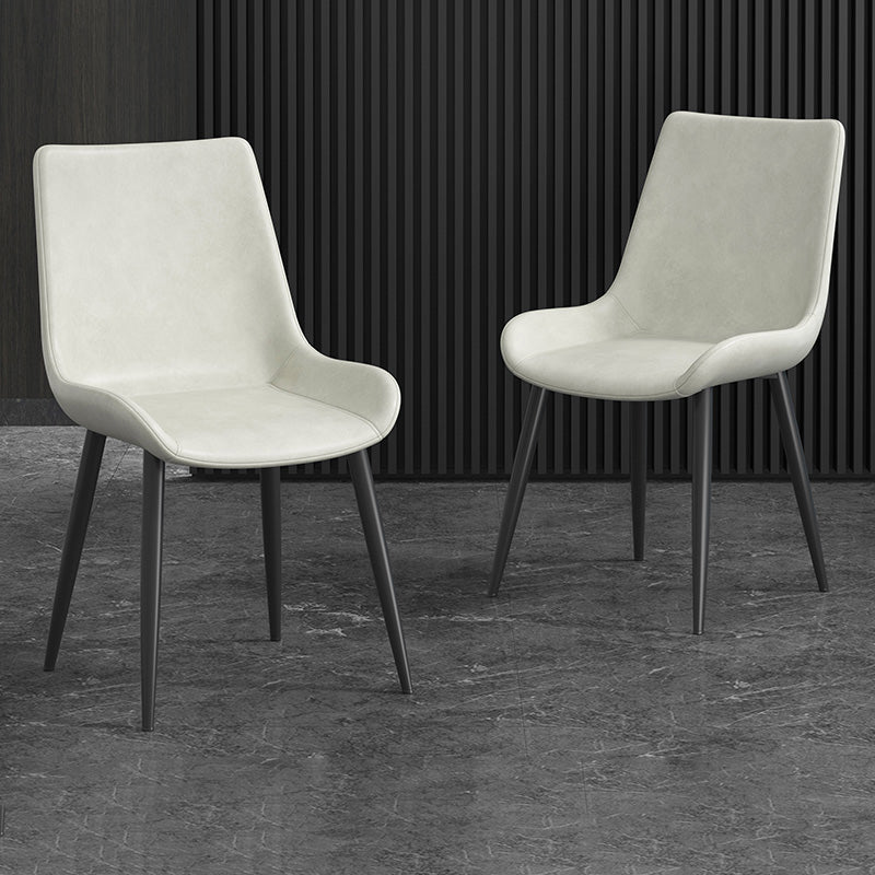Chaise latérale de salle à manger industrielle en métal, chaise simple sans bras à dossier solide
