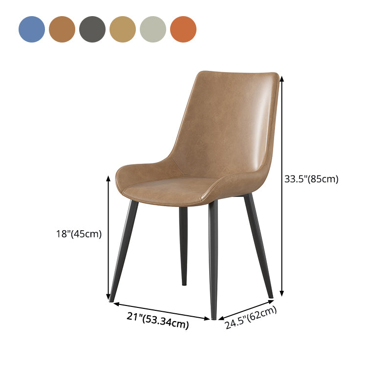 Chaise latérale de salle à manger industrielle en métal, chaise simple sans bras à dossier solide