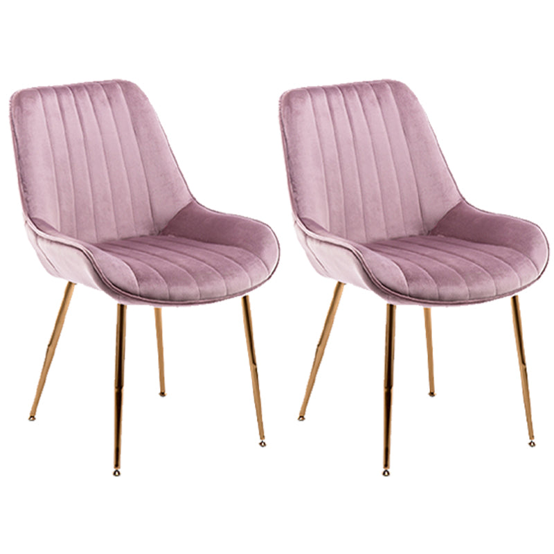 Chaises sans bras de salle à manger en métal nordique, chaise latérale rembourrée pour Restaurant