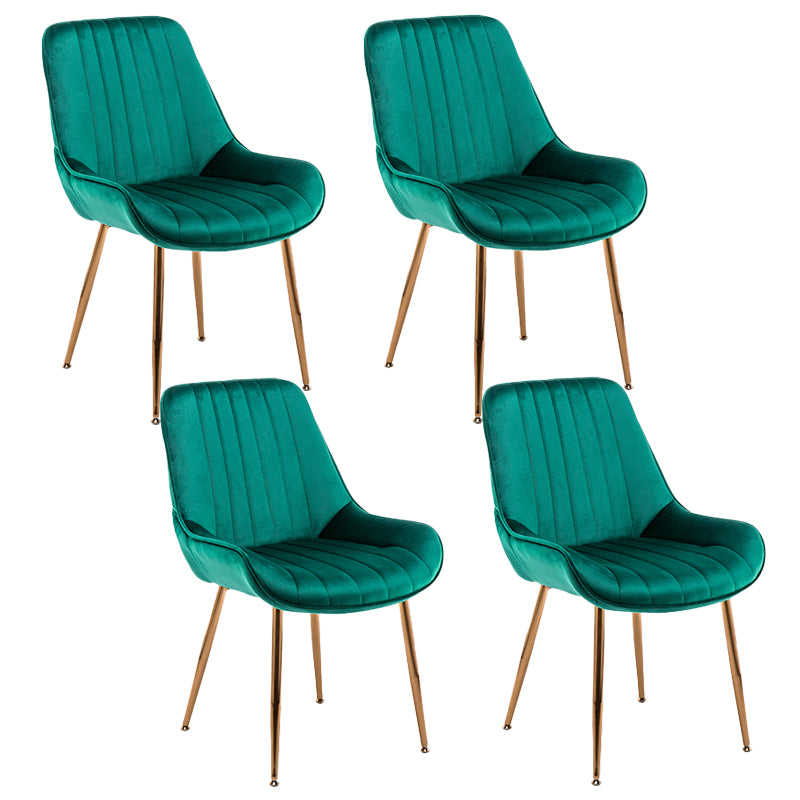 Chaises sans bras de salle à manger en métal nordique, chaise latérale rembourrée pour Restaurant
