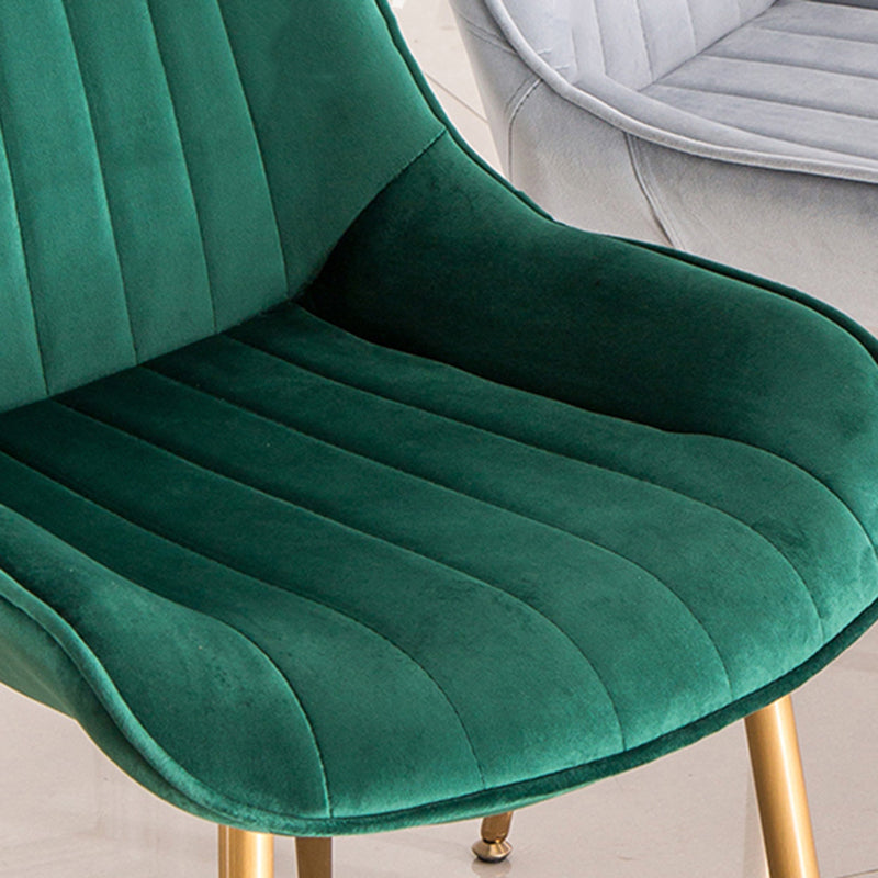 Chaises sans bras de salle à manger en métal nordique, chaise latérale rembourrée pour Restaurant