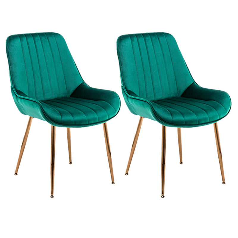 Chaises sans bras de salle à manger en métal nordique, chaise latérale rembourrée pour Restaurant