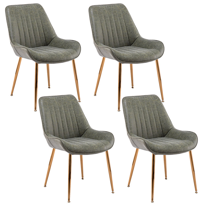 Chaises sans bras de salle à manger en métal nordique, chaise latérale rembourrée pour Restaurant