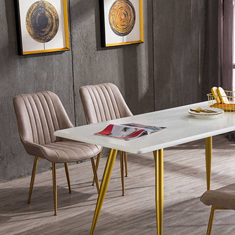 Chaises sans bras de salle à manger en métal nordique, chaise latérale rembourrée pour Restaurant