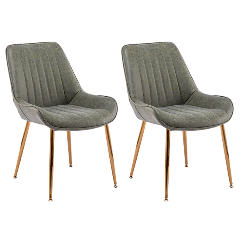 Chaises sans bras de salle à manger en métal nordique, chaise latérale rembourrée pour Restaurant