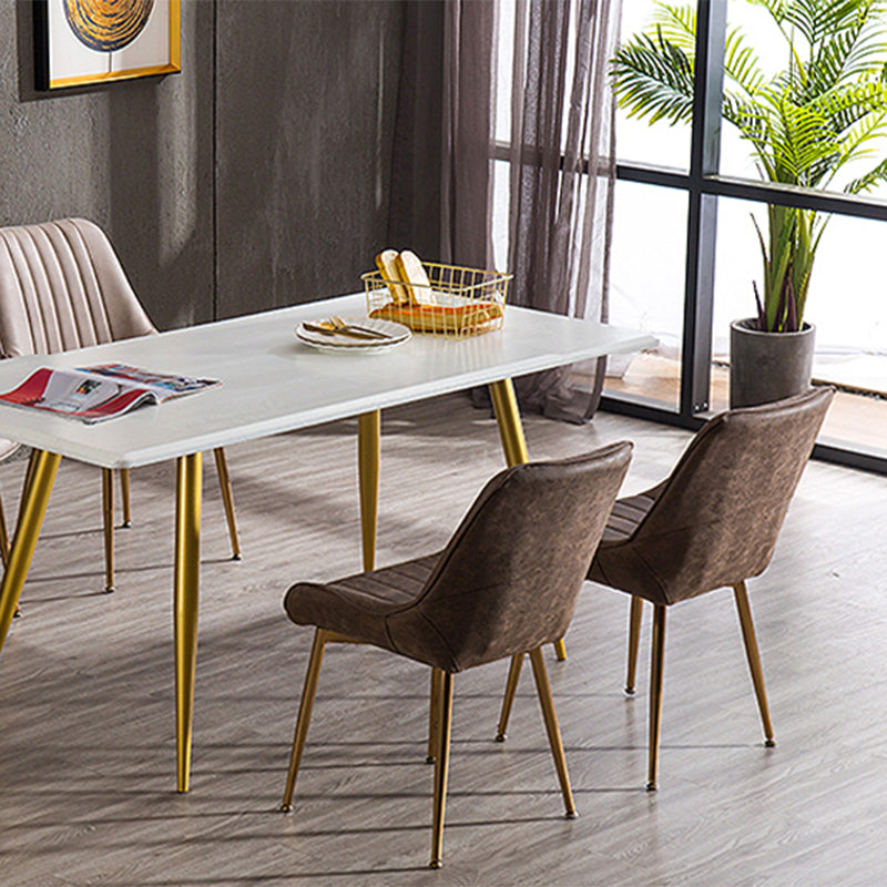 Chaises sans bras de salle à manger en métal nordique, chaise latérale rembourrée pour Restaurant