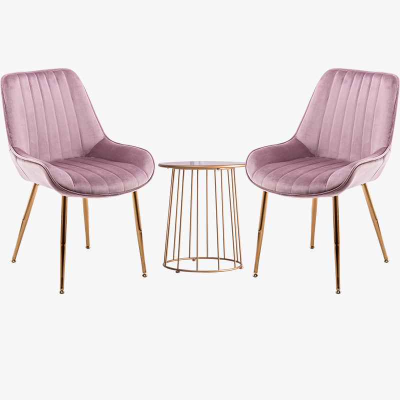 Chaises sans bras de salle à manger en métal nordique, chaise latérale rembourrée pour Restaurant