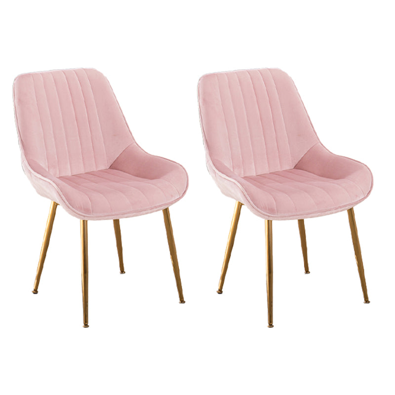 Chaises sans bras de salle à manger en métal nordique, chaise latérale rembourrée pour Restaurant