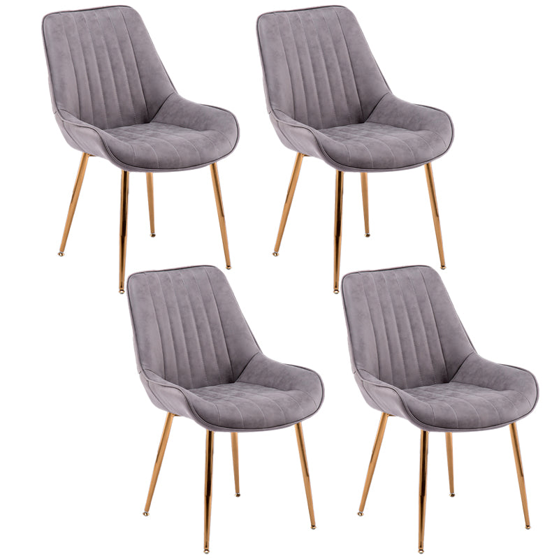 Chaises sans bras de salle à manger en métal nordique, chaise latérale rembourrée pour Restaurant