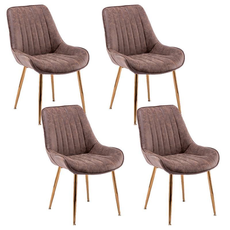 Chaises sans bras de salle à manger en métal nordique, chaise latérale rembourrée pour Restaurant