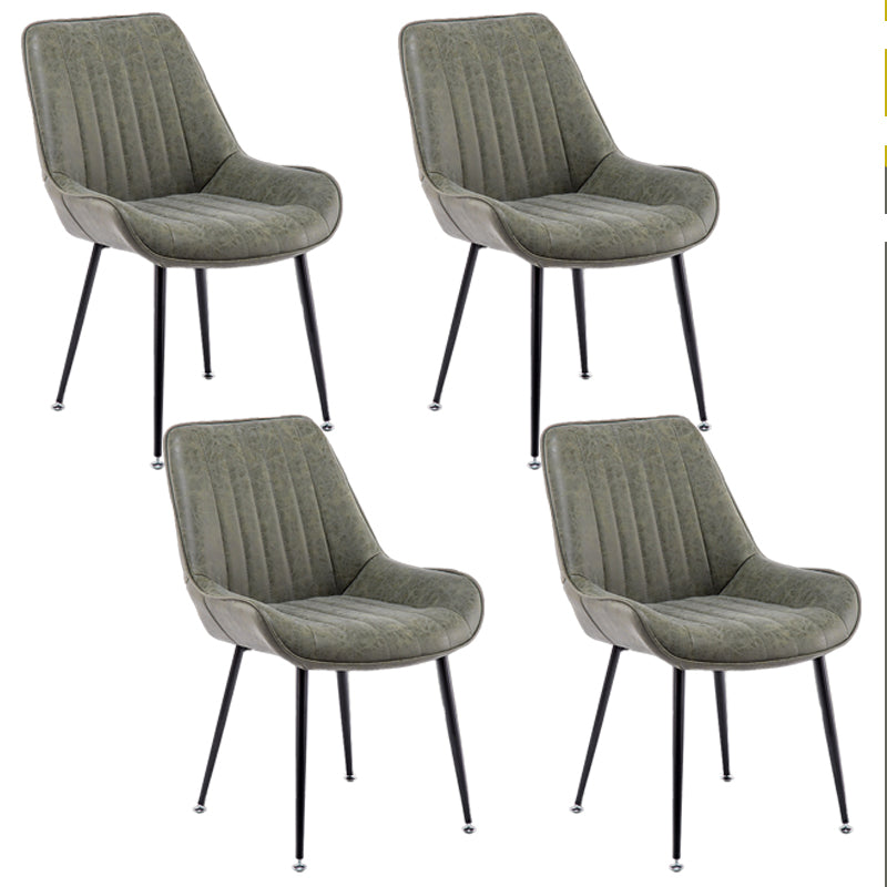 Chaises sans bras de salle à manger en métal nordique, chaise latérale rembourrée pour Restaurant