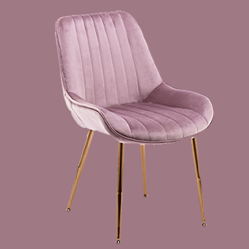 Chaises sans bras de salle à manger en métal nordique, chaise latérale rembourrée pour Restaurant