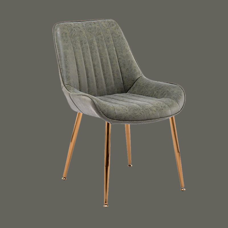 Chaises sans bras de salle à manger en métal nordique, chaise latérale rembourrée pour Restaurant