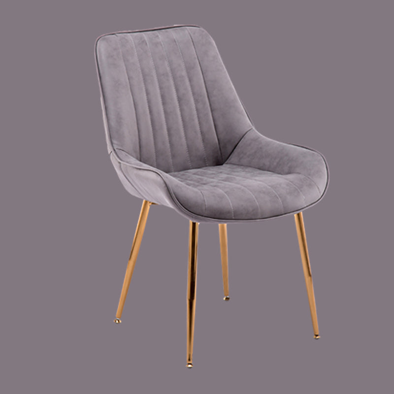 Chaises sans bras de salle à manger en métal nordique, chaise latérale rembourrée pour Restaurant