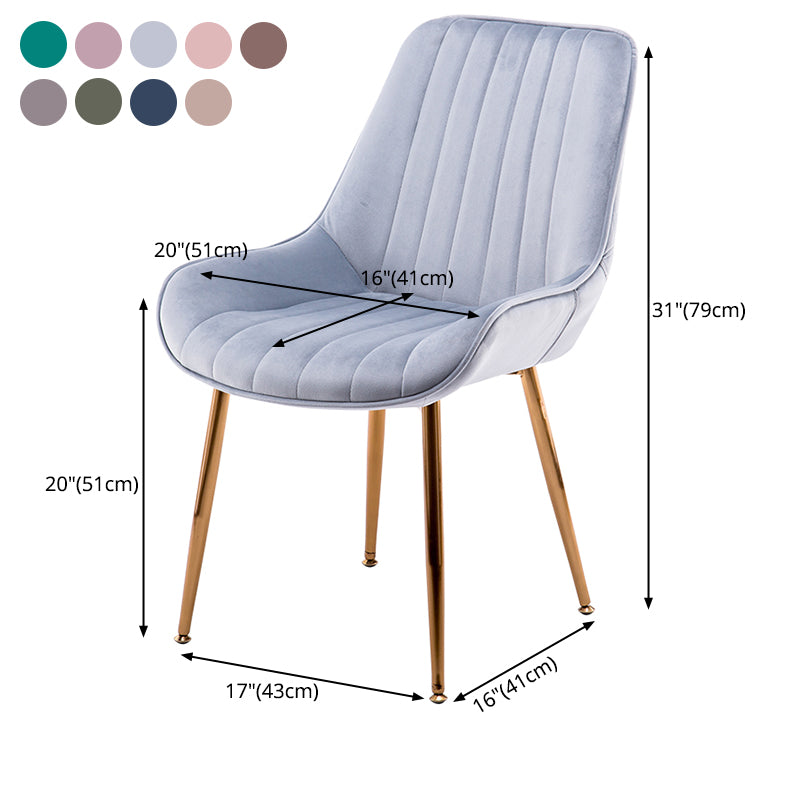 Chaises sans bras de salle à manger en métal nordique, chaise latérale rembourrée pour Restaurant