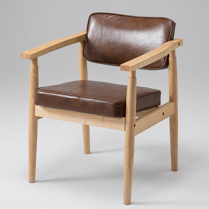 Silla de comedor individual tapizada de madera con respaldo abierto, sillón casero de estilo campestre