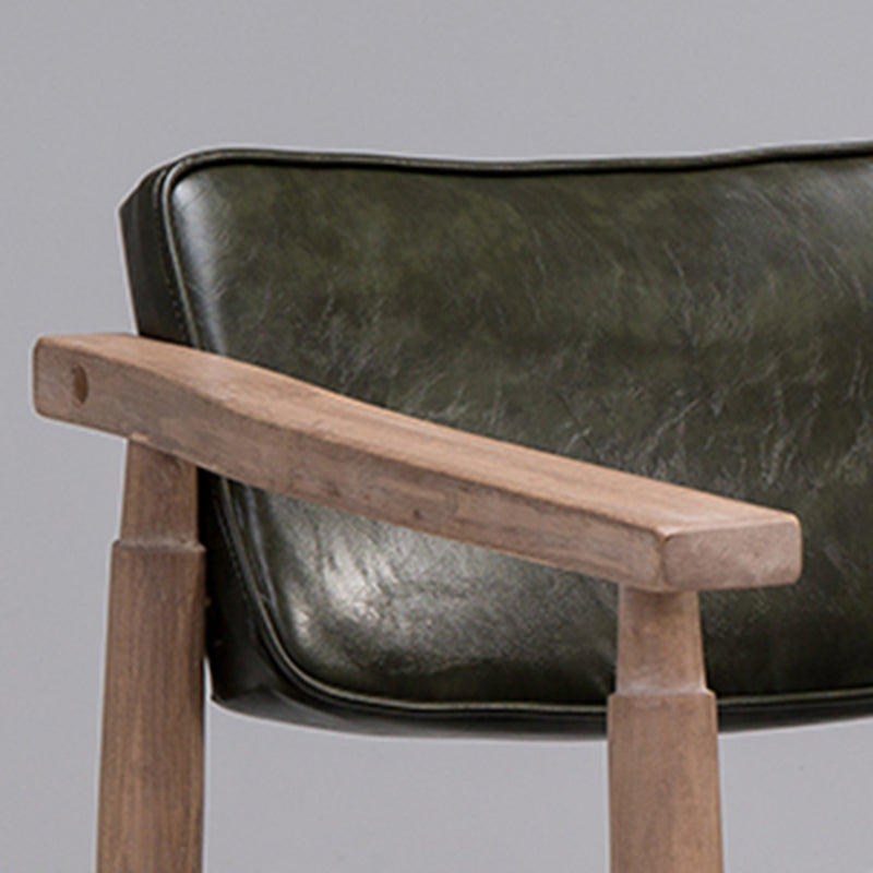 Silla de comedor individual tapizada de madera con respaldo abierto, sillón casero de estilo campestre