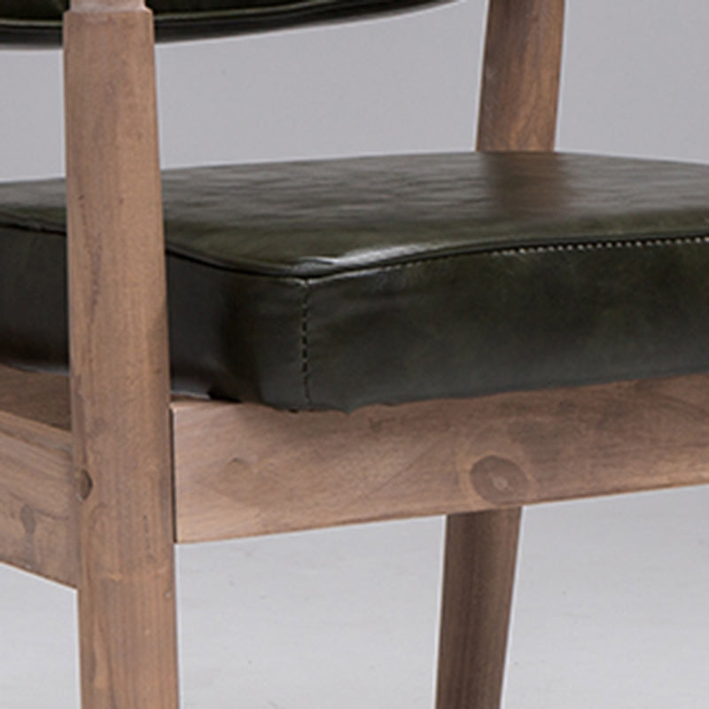 Silla de comedor individual tapizada de madera con respaldo abierto, sillón casero de estilo campestre
