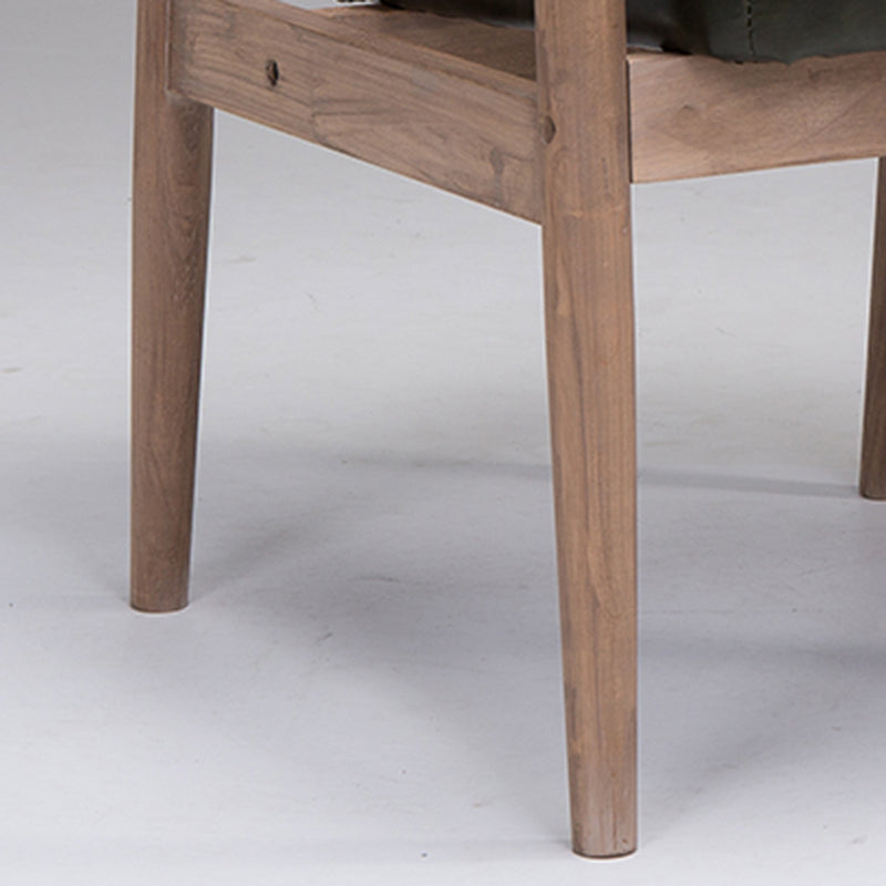 Silla de comedor individual tapizada de madera con respaldo abierto, sillón casero de estilo campestre