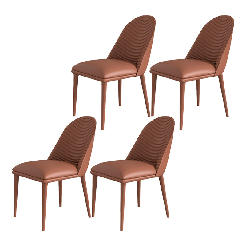 El comedor moderno del metal preside la silla de comedor sin brazos de la imitación de cuero para el restaurante