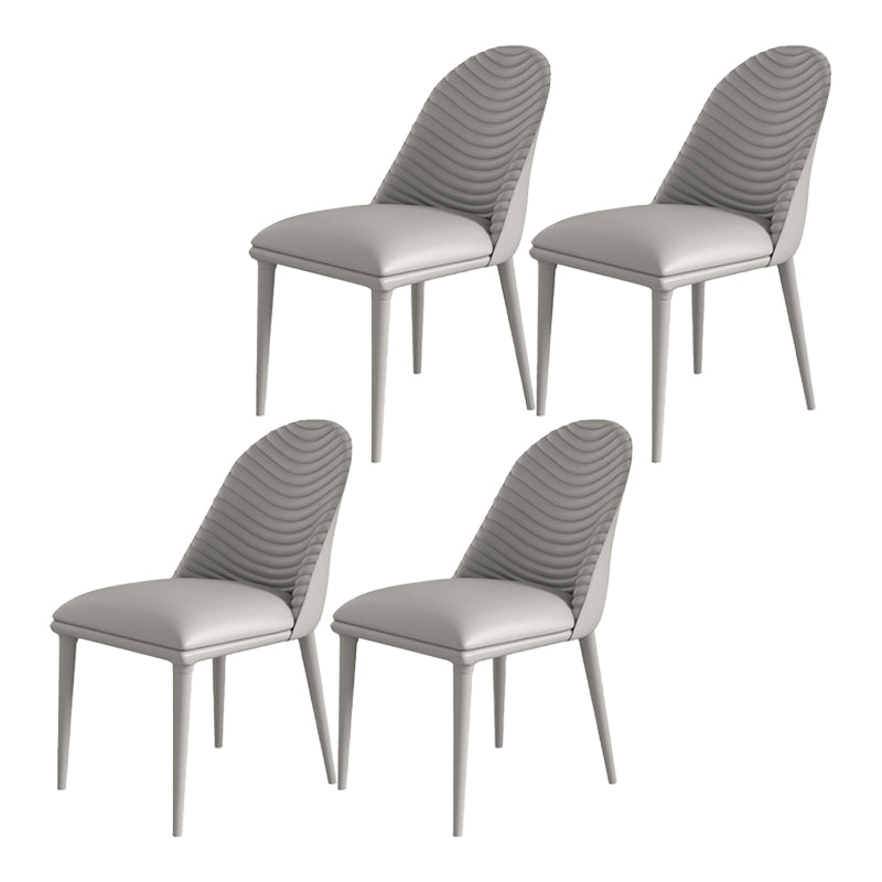 El comedor moderno del metal preside la silla de comedor sin brazos de la imitación de cuero para el restaurante