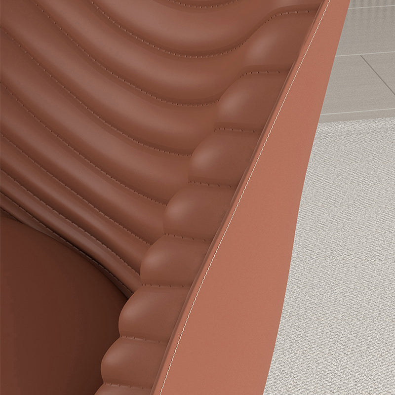 El comedor moderno del metal preside la silla de comedor sin brazos de la imitación de cuero para el restaurante