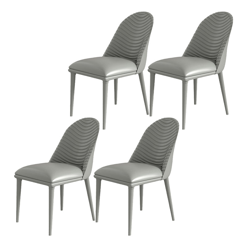 El comedor moderno del metal preside la silla de comedor sin brazos de la imitación de cuero para el restaurante