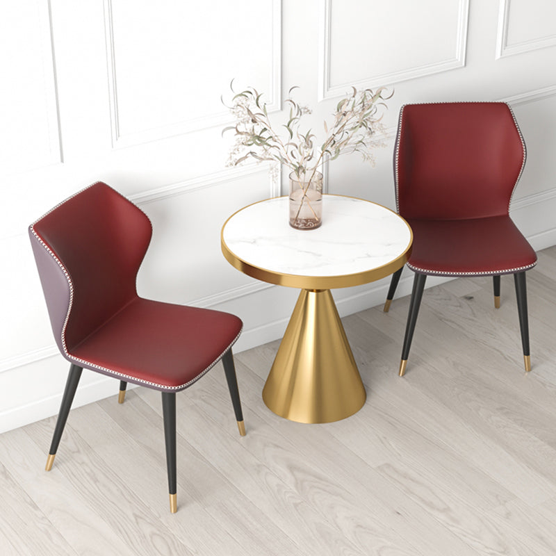 Silla sin brazos de Glam Metal Comedor Wingback Parsons para restaurante
