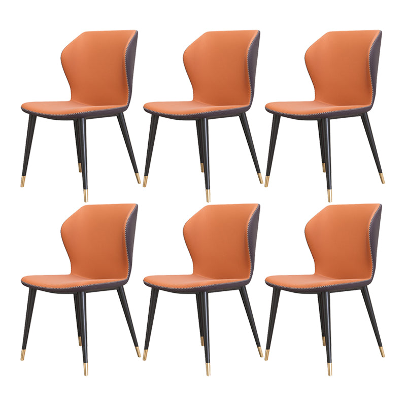 Silla sin brazos de Glam Metal Comedor Wingback Parsons para restaurante