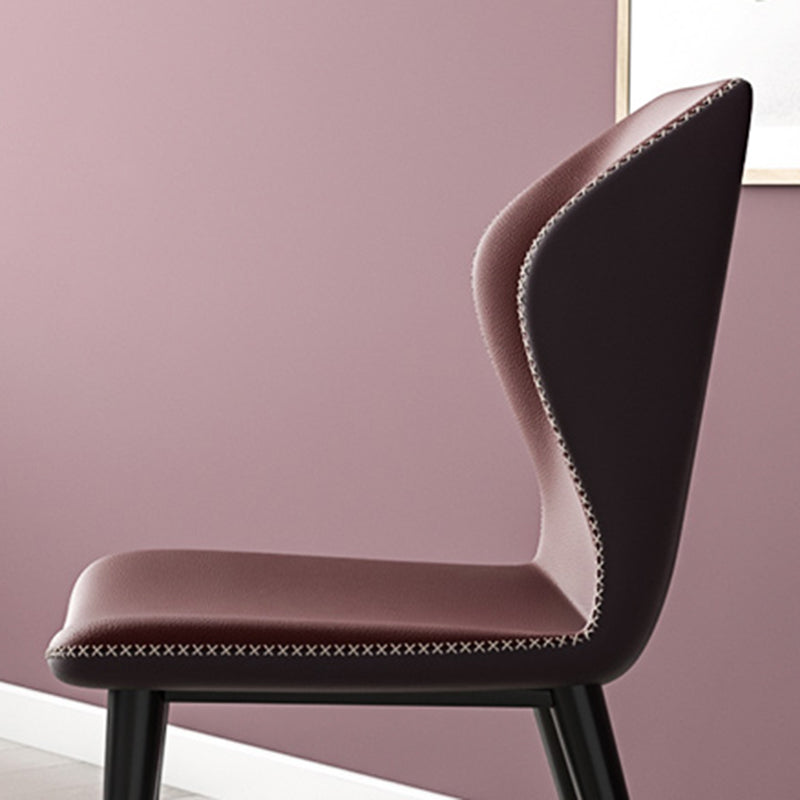 Silla sin brazos de Glam Metal Comedor Wingback Parsons para restaurante